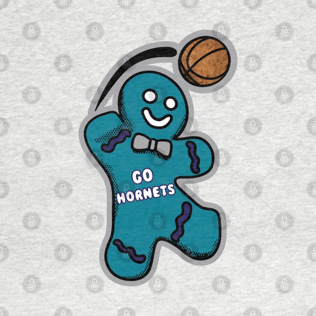 Charlotte Hornets Gingerbread Man by Rad Love